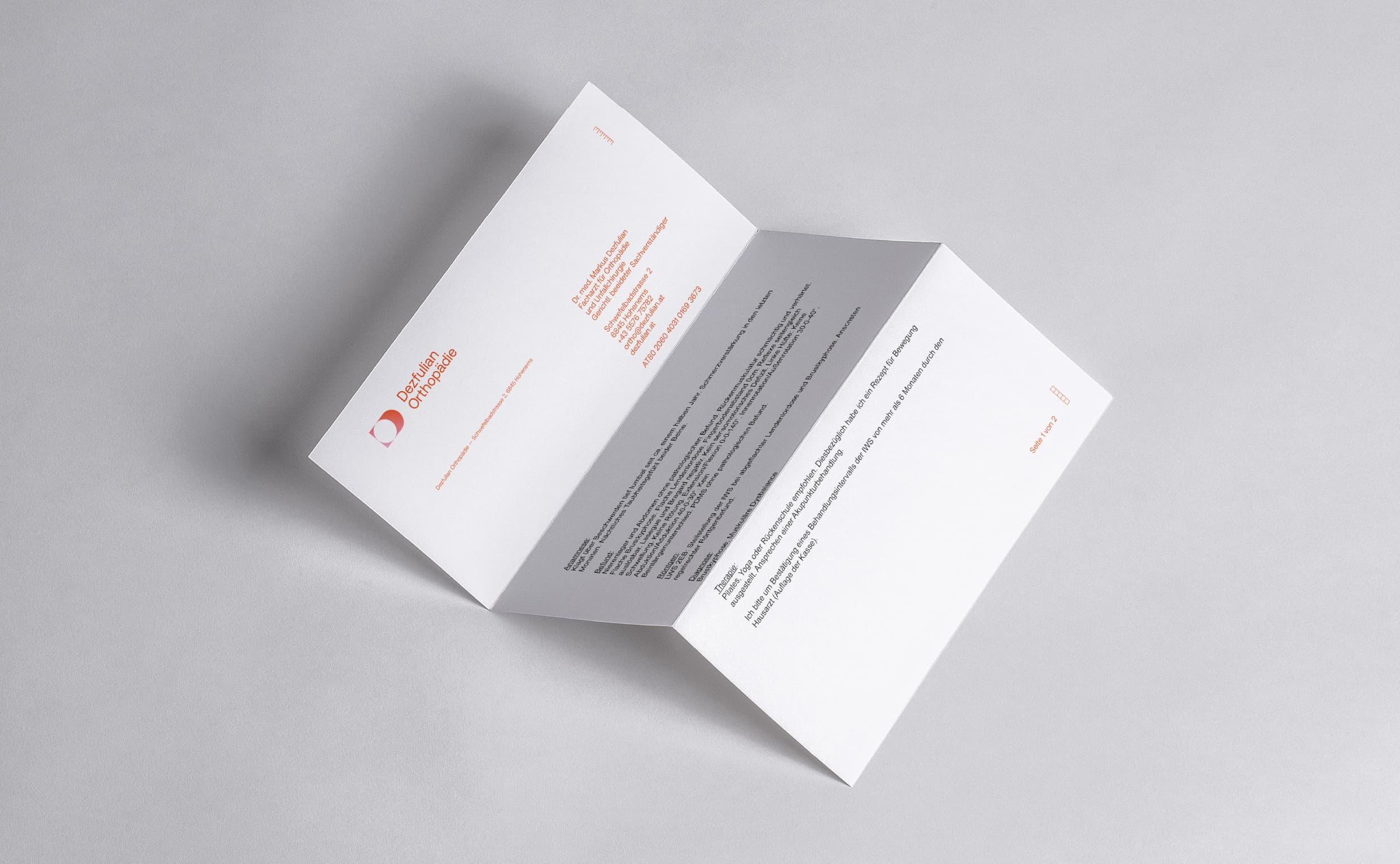 Dezfulian Orthopädie Brand Design, Zeughaus Design